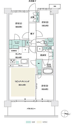 パークホームズ市が尾ブライトアベニュー 間取り A2