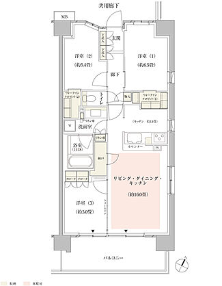 パークホームズ新川崎ザ・ガーデン 間取り 73J