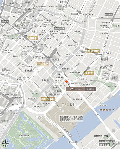 パークホームズ東銀座築地 現地案内図