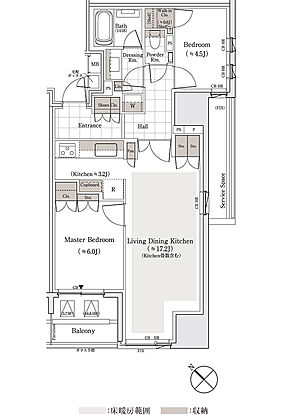 パークホームズ東銀座築地 間取り H