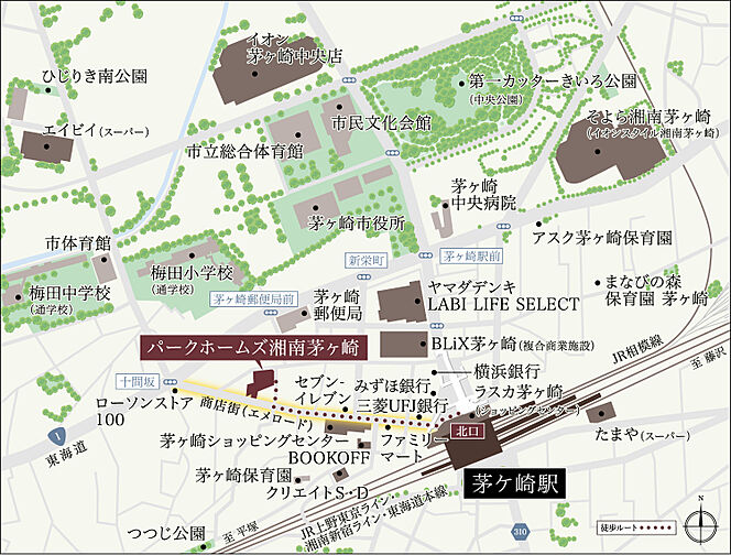 パークホームズ湘南茅ヶ崎 現地案内図