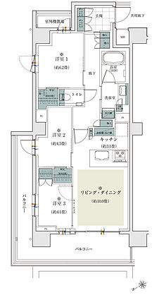 ザ・パークハウス 門前仲町 間取り 【第3期1次】W70A