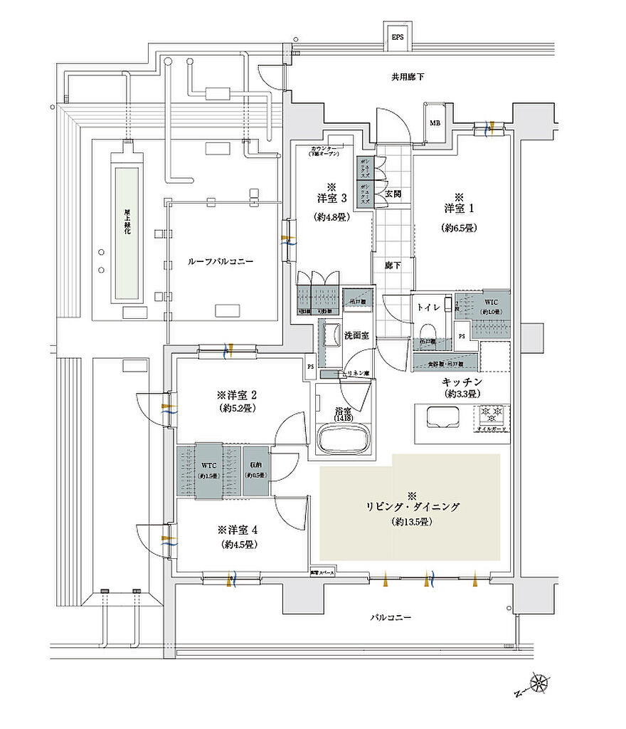 ザ・パークハウス 門前仲町 間取り 【第3期1次】W82Ar