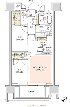 ザ・パークハウス 東中野プレイス 間取り B1