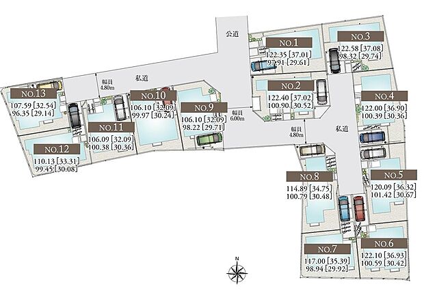 全敷地106m2超×総13家族のニュータウンが登場。徒歩10分圏内にバラエティー豊かな商業施設が揃い、公園が点在。利便性を享受しつつ黒目川の煌めきや川面を渡る風など、自然に心潤う立地で新生活を。