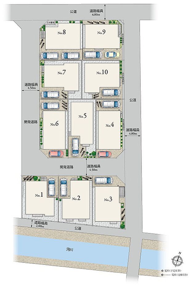 【 【全体区画図】】ご家族のお好みやライフスタイルに合わせて選べる、個性豊かな全10邸。1階2階の生活空間に加えて、+αのゆとりの空間「Eスペース」を全邸に採用しています。