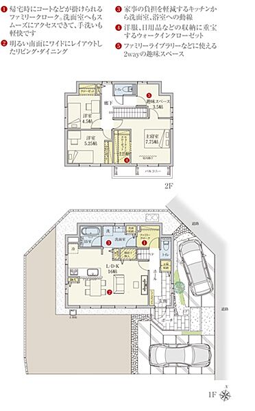 [1号地 プラン図] 間取・外構植栽図は設計図書を基に描き起こしたもので実際とは多少異なる場合があります。 家具・家電・備品・車等は価格に含まれません。