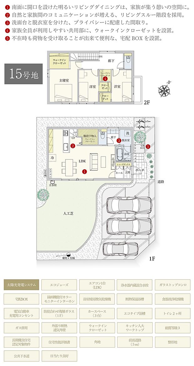 ［プラン図］※図面に基づいて描いているのでプラン及び外構・植栽については、実際とは多少異なる場合があります。また、車・自転車・家具・家電・備品等は販売価格に含まれません。
