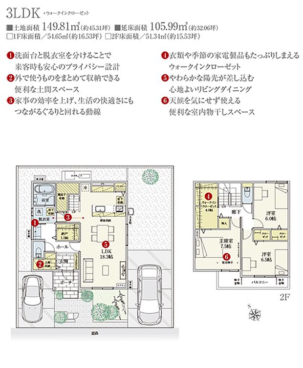 ［プラン図］※図面に基づいて描いているのでプラン及び外構・植栽については、実際とは多少異なる場合があります。また、車・自転車・家具・家電・備品等は販売価格に含まれません。