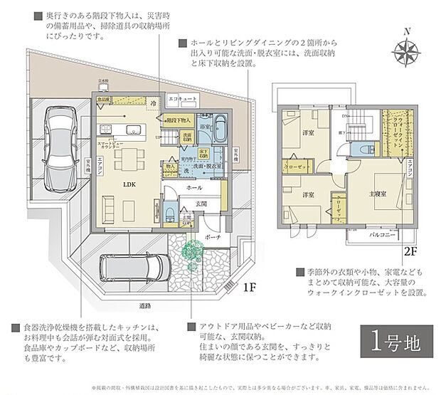 ［プラン図］※図面に基づいて描いているのでプラン及び外構・植栽については、実際とは多少異なる場合があります。また、家具・家電・備品・車両等は販売価格に含まれません。