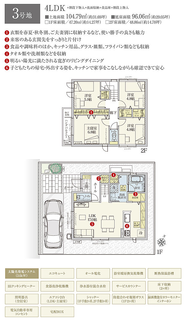 【4LDK】間取・外構植栽図は設計図書を基に描き起こしたもので実際とは多少異なる場合があります。 家具・家電・備品・車等は価格に含まれません。