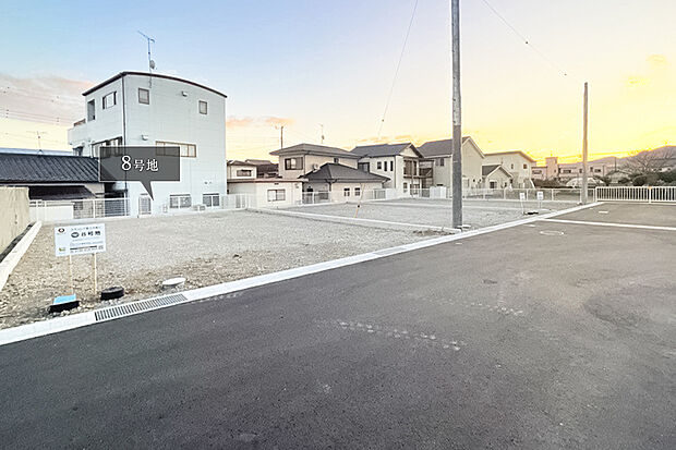 【8号地 外観】174m2以上の広々とした敷地で、様々な住まいの計画が可能。 あなただけのこだわりを詰め込んだ自由