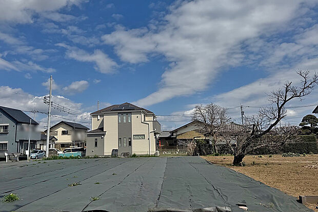 【2号地 現地写真】土地面積約51坪、日当たり良好。 
前面道路も6.9mあり、ゆとりがあります。