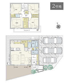 間取・外構植栽図は設計図書を基に描き起こしたもので実際とは多少異なる場合があります。 家具・家電・備品・車・自転車等は価格に含まれません。 