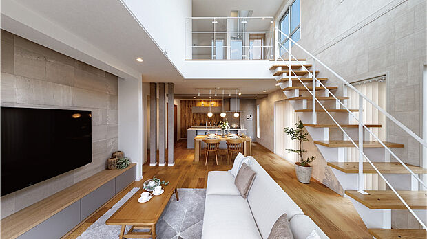 創建といえばの、吹き抜け。その解放感をぜひモデルハウスでご体感ください。