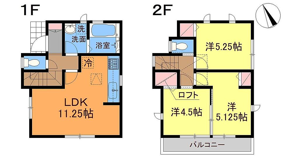 ３ＬＤＫロフト付き、南向きバルコニー