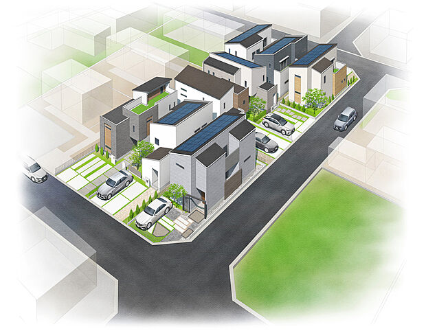西区枝吉4丁目　鳥瞰図