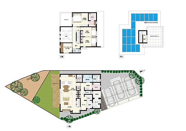 【屋上庭園のあるお家】回遊動線・屋上庭園・隠し部屋が特徴です。実際にご覧いただけます♪