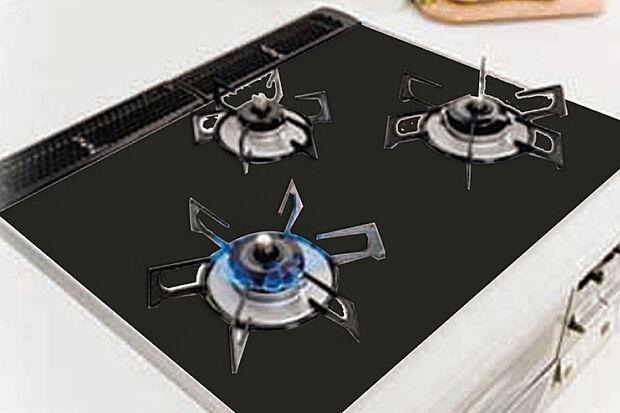 【パールクリスタルコンロ【Rinnai】】美しいパール調の光沢を持つ硬質ホーローで、ガラスのような質感と優れた耐久性を両立。汚れが落ちやすく、お手入れが簡単で、デザイン性と実用性を兼ね備えています。