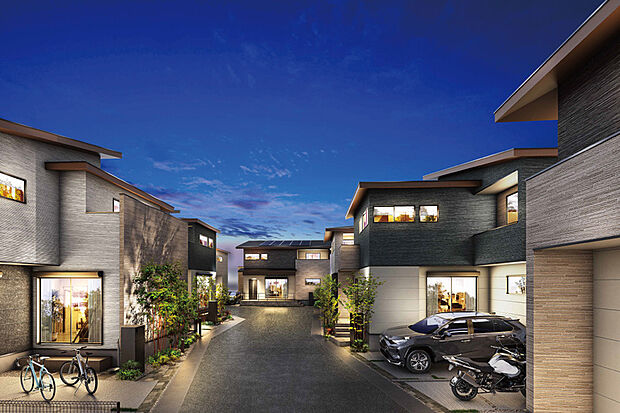 美意識と機能性が息づく、タウンデザイン。未来を見据えた環境に配慮した高水準の仕様。太陽光発電、EVコンセント、エコワンといった環境にも家計にも優しい設備を標準仕様として搭載。