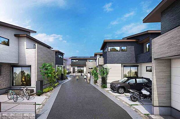 【大宮の街に相応しい気品ある街並み】温かみのあるナチュラルモダンな外壁材を採用し、美しさが長続きする工夫を凝らしています。