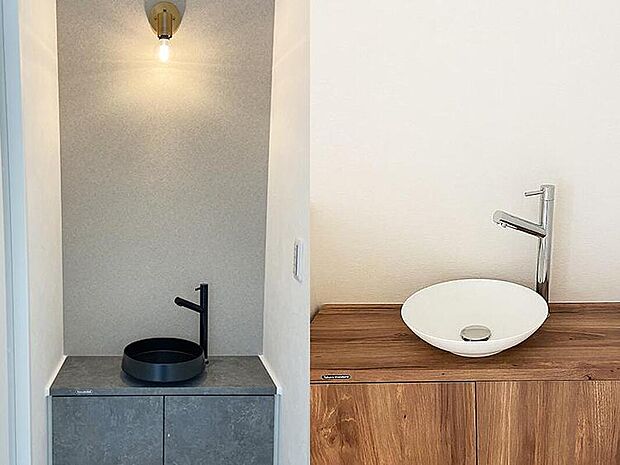 【構造・工法・仕様】玄関や2Fにハンドウォッシュコーナーを設置すれば、帰宅後すぐに手洗いできて衛生的。お子様も自然と手洗い習慣が身につき、家族みんなが安心して過ごせる住まいに。