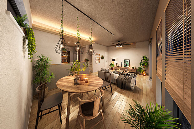 【機能的な収納と飾る楽しみが広がる住まい】
暮らしの動線を考え抜いた収納を各所に配置。家事を効率化でき、片付けがスムーズに。ペグボードは「見せる収納」として空間を飾れます。※3号棟LDK完成予想図