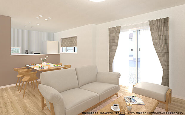 【LDK イメージパース】
※画像は設計図面を基に作成したイメージです。