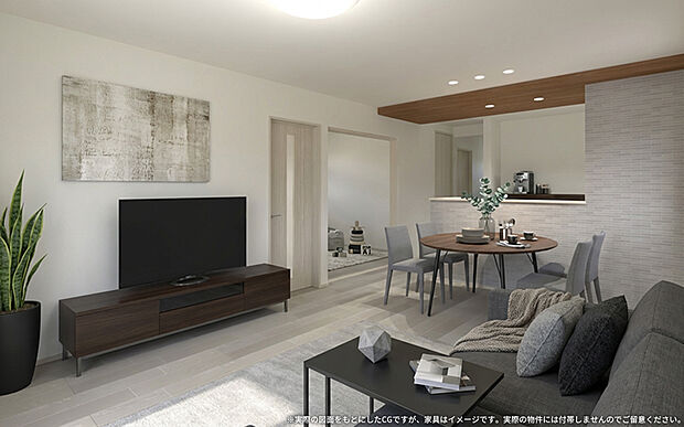 【内観完成予想図】※パースは設計図面を基にした完成予想図です。※家具はイメージです。