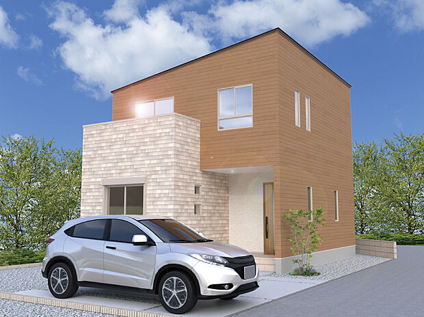 【２号棟外観完成予想図】※パースは設計図面を基にした完成予想図です。