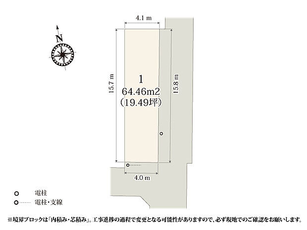 【区画図】県道392号(旧中山道)の近くに誕生した、1、2人暮らしにおすすめの分譲地。前面道路は交通量が少なく、周辺も住宅が多いので、落ち着いて過ごせそうですね。