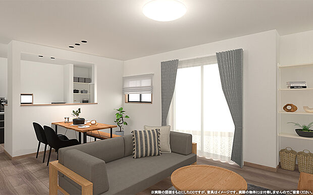 【1号棟　LDKイメージ】
※画像は設計図面を基に作成したイメージです。
