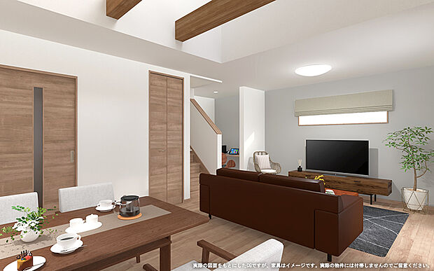 【1号棟　LDKイメージ】
※画像は設計図面を基に作成したイメージです。