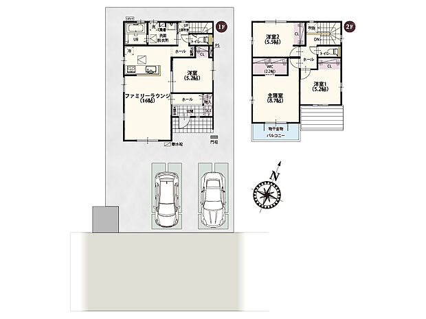 居室とは別にテレワークや作業用のお部屋が欲しい時に嬉しい1階の洋室。2階は全居室2面採光の明るく風通しの良い空間です♪