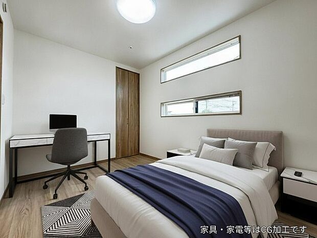 【洋室　CG家具設置イメージ】 ※画像に含まれる家具家電はCGで作成されたイメージです。実際の物件には付帯しません。