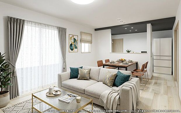【LDK イメージパース】 ※画像は設計図面を基に作成したイメージです。