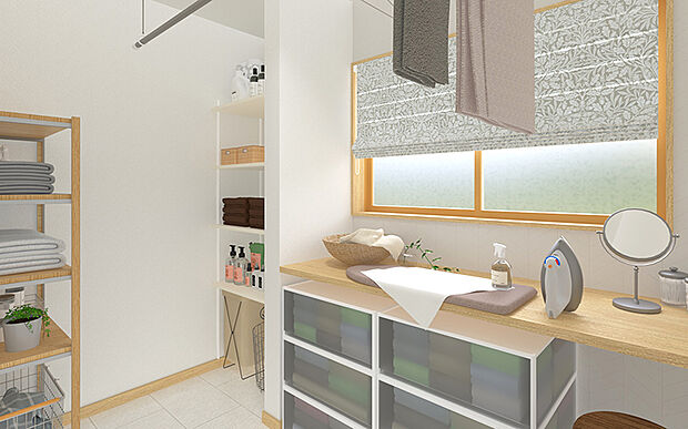 【【1号棟 ランドリースペースイメージ】】※画像は設計図面を基に作成したイメージです