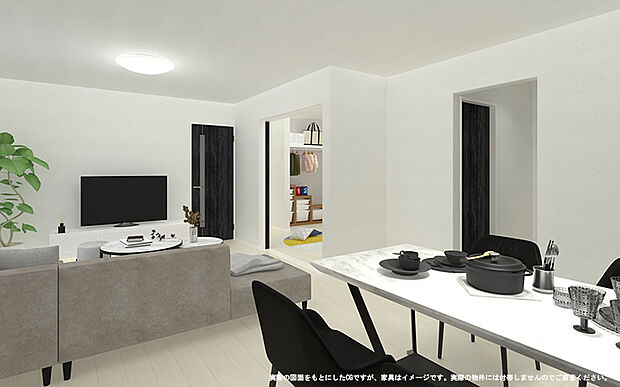【【10号棟LDK　イメージパース】】※画像は設計図面を基に作成したイメージです。