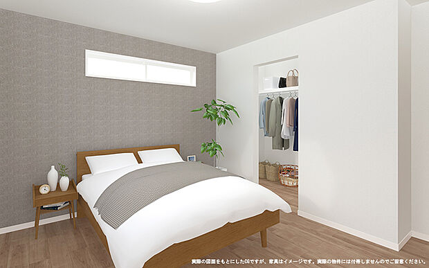 【【6号棟主寝室　イメージパース】】※画像は設計図面を基に作成したイメージです。