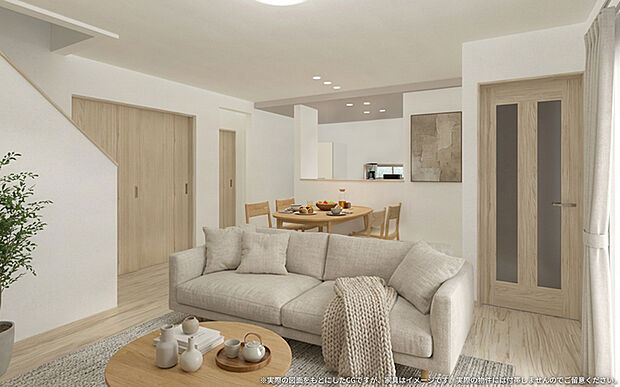 【【4号棟LDK　イメージパース】】※画像は設計図面を基に作成したイメージです。