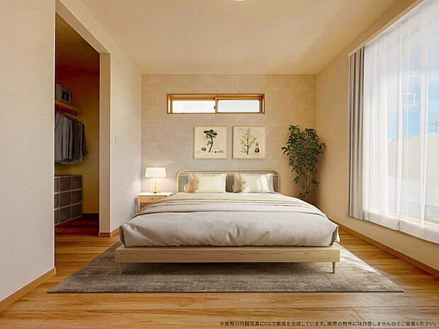 【【1号棟内観完成予想図】】※実際の内観写真にCGで家具を合成しています。実際の物件には付帯しませんのでご留意ください。