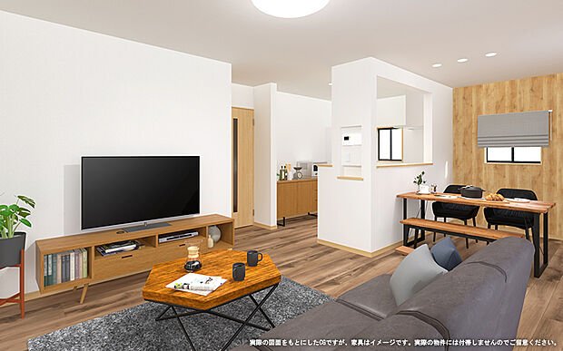 【【2号棟　LDK　イメージパース】】※画像は設計図面を基に作成したイメージです。