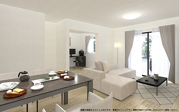 【【2号棟 LDKイメージパース】】※画像は設計図面を基に作成したイメージです。