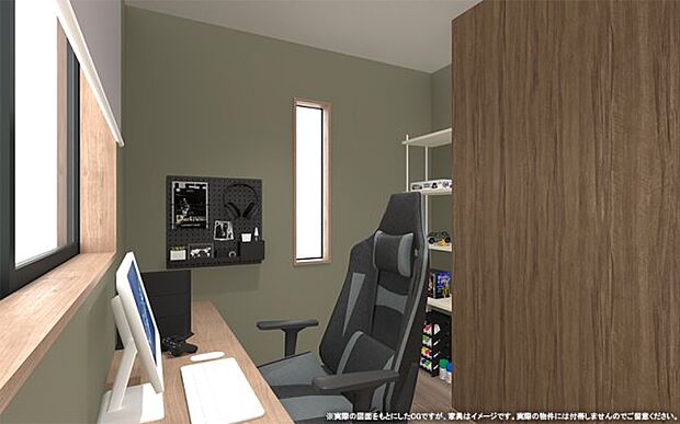 【完成予想図(内観)】【ワークスペース イメージパース】 ※画像は設計図面を基に作成したイメージです。