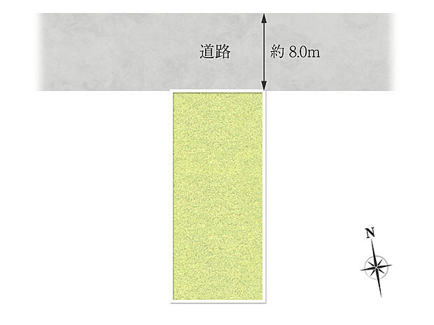 【【区画図】】前面道路は幅員約8.0mのゆとりある広さで、車のすれ違いや出し入れもスムーズに行えます。ゆとりある30坪超の広さ&自由設計対応で、理想の住まいづくりをサポートいたします。