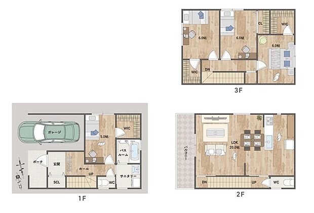 ゆったりと寛げる2階LDKは約20帖の広々とした空間。開放感のある角地に立地し、風通しと自然光に恵まれたマイホームが建築できます。《建物面積111.78m2・建物価格1910万円》