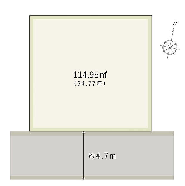 近鉄、JRの2沿線利用可能!幅員約4.7mの南側前面道路に面しており、陽当り良好な住まいを実現できます。ゆとりある34坪超の自由設計対応分譲地。ぜひ現地をご見学ください。