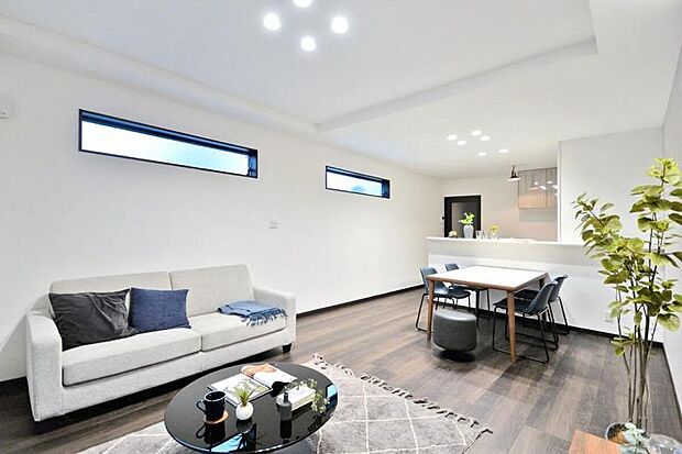 【【本分譲地に建築可能な建物プラン例】】全体をモノトーンのカラーリングでまとめることで落ち着いた印象になり、さまざまなインテリアと調和します。《分譲地外、建物面積101.25m2、建物価格1684万円》