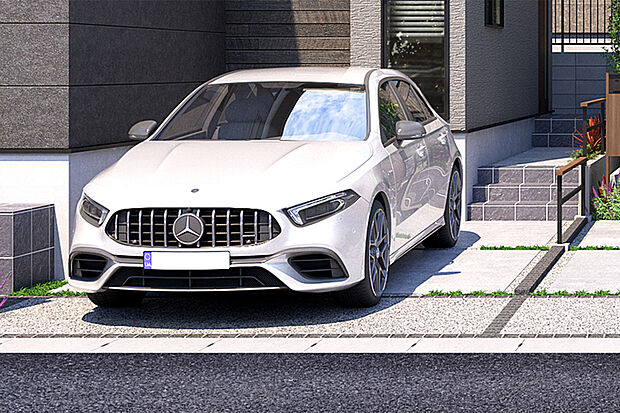 【【カースペース】】通勤やお出かけなどに便利な駐車スペースや駐輪スペースを確保しました。自動車が停まっていない時にはお子様のプール遊びやちょっとした遊び場としても活用できます。