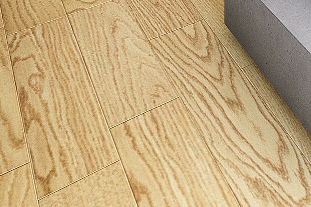 【【銘樹モクトーン/1階フロア】】天然木の豊かな表情と質感、個性を大切に、高級感と上質感あふれる味わいを引き出した美しいフロア。抗ウイルス・抗菌機能を付与することで安心・安全をプラスしました。